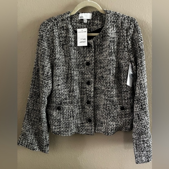 NWT Black and White Textured Tweed Blazer Nordstrom Rack - Picture 1 of 10